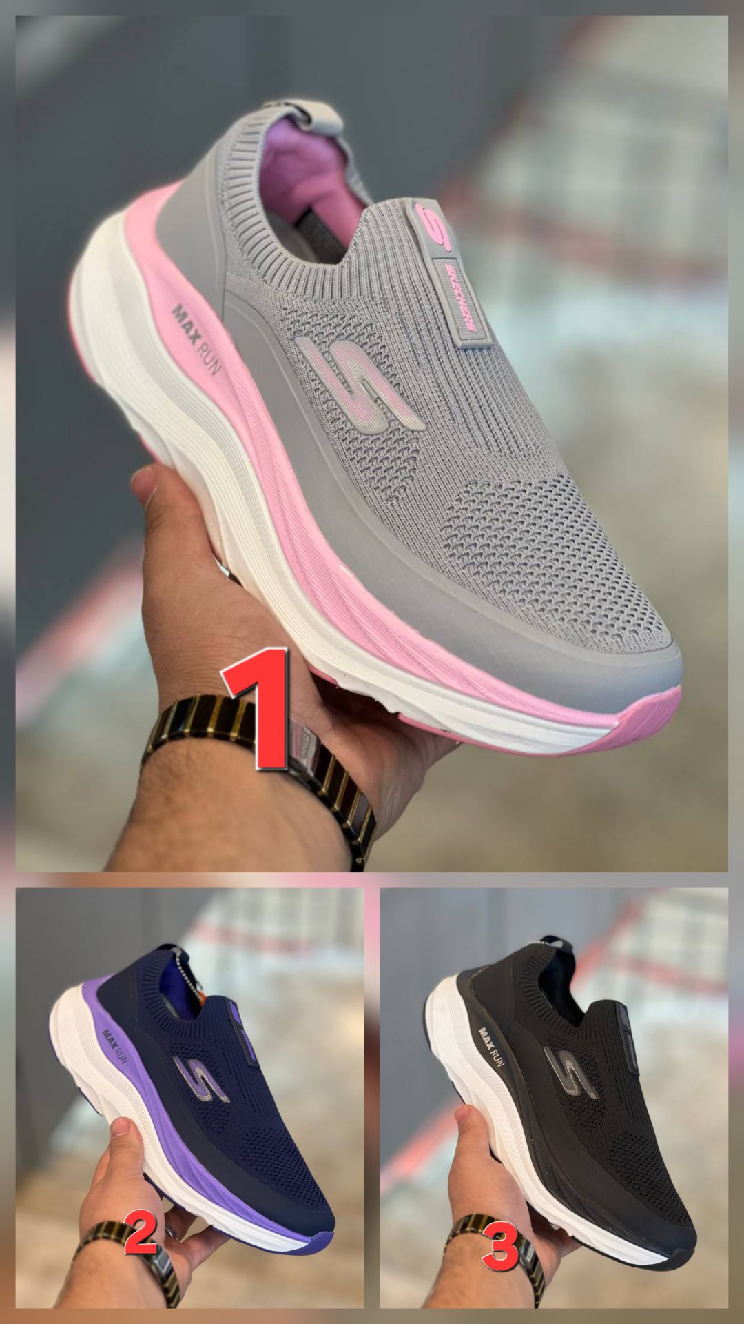 کتونی اسکیچرز مدل مکس کوشن رانینگ و پیاده رویی زنانه/ Skechers  / کیفیت مستر کوالیتیA طبی و سبک و راحت / سایز 37الی40/