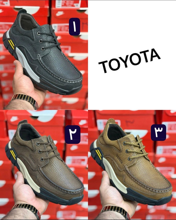 کفش تویوتا چرم TOYOTA وارداتی  بدون بند   کیفیت بالا مردانه