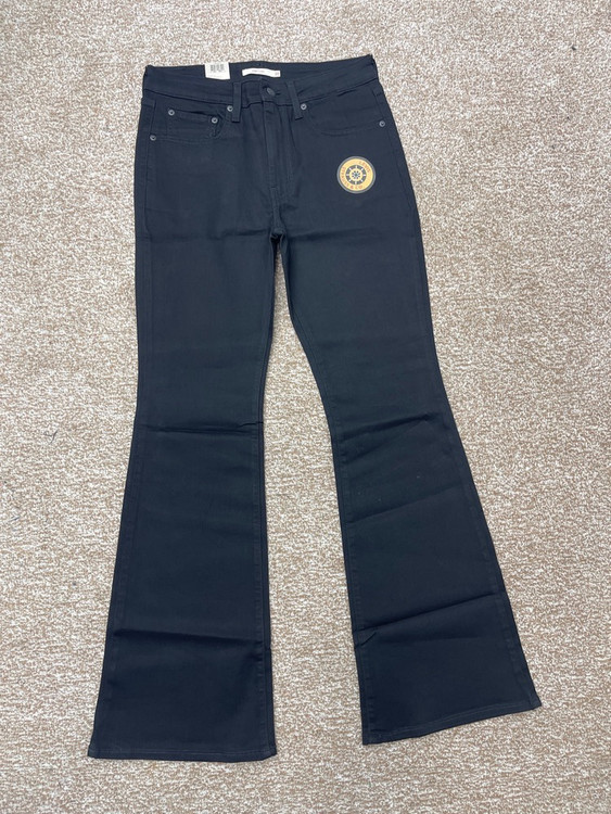 شلوار جین زنانه لیوایز اورجینال مدل دم‌پا گشاد مشکی سایز 36 تا 46 | Levi’s Flare قد 105